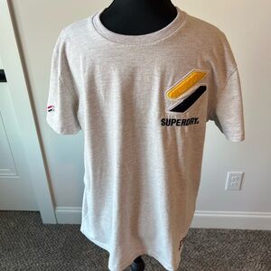 Superdry men's organic cotton Sportstyle Chenille T-shirt in grey marl Size M